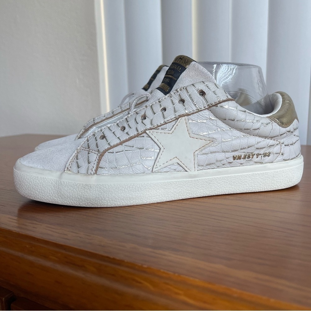 Vintage Havana Flair Sneakers Off-White/Gold Croc Size 7.5 - Picture 2 of 16
